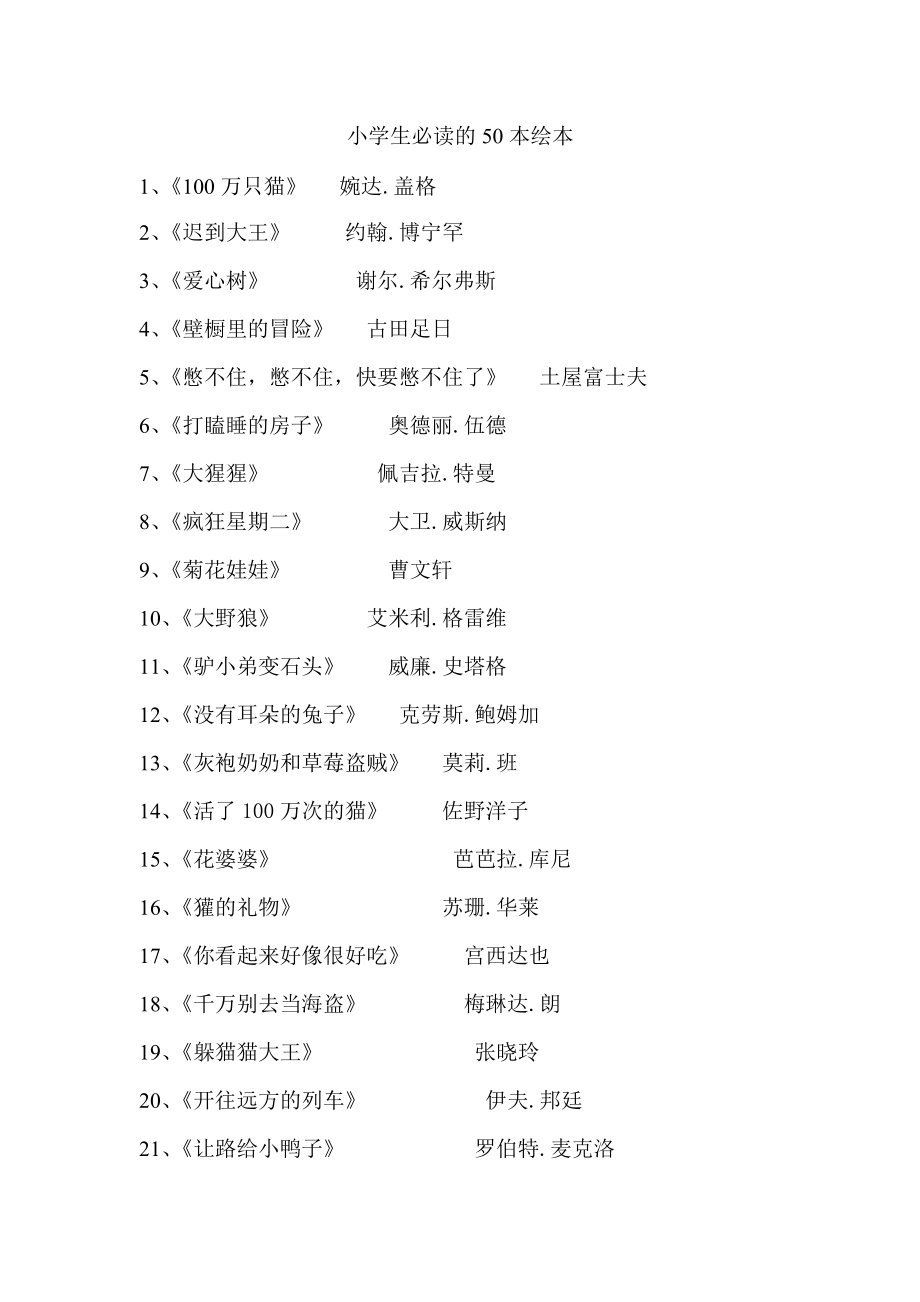 小学生必读的50本绘本1_第1页