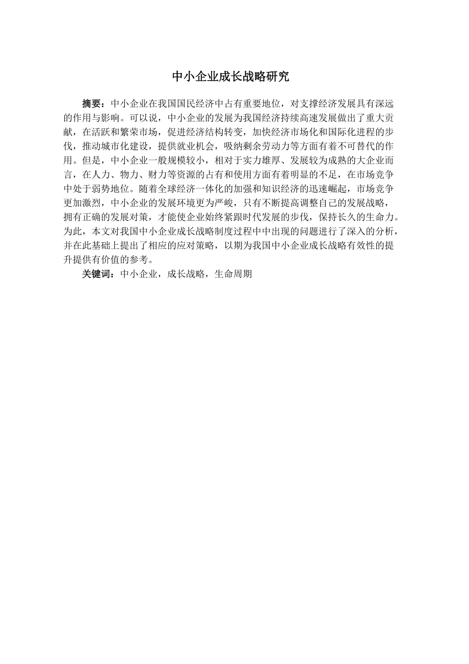 中小企业成长战略研究_第1页