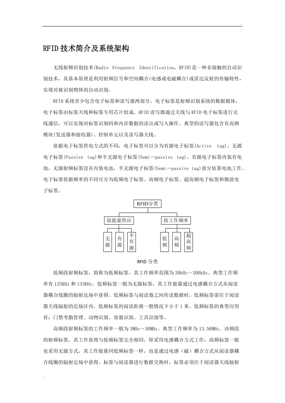 RFID技术简介及系统架构_第1页