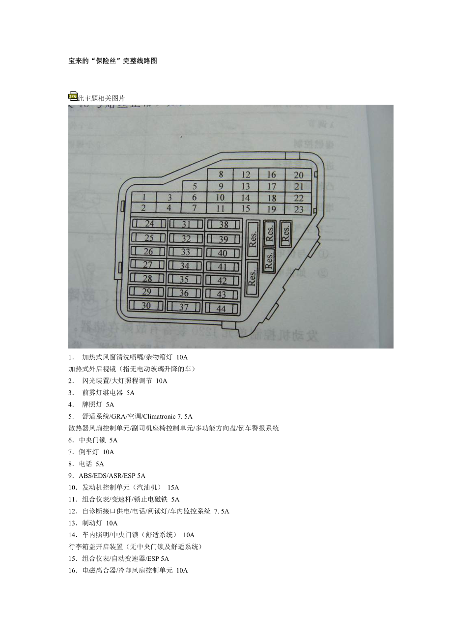 一汽宝来保险丝线路图_第1页