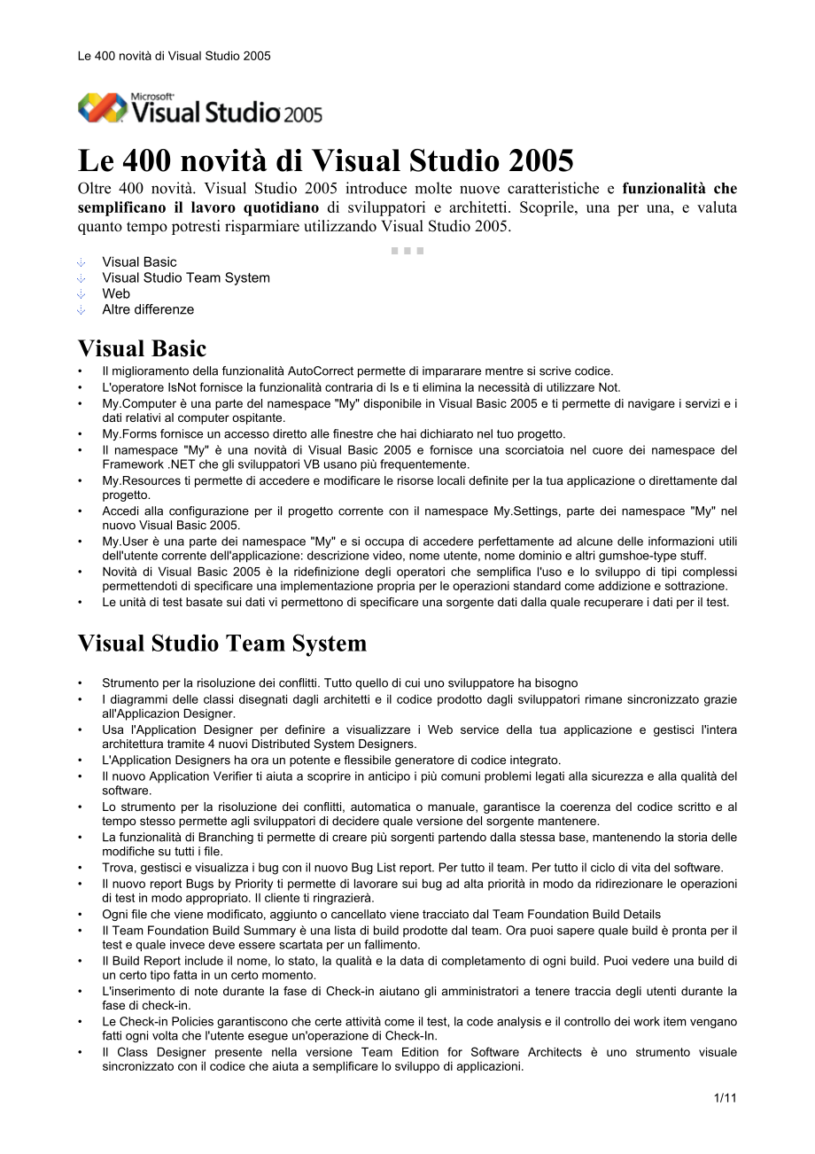 MicrosoftVisual Studio 2005Le 400 Novit_第1页