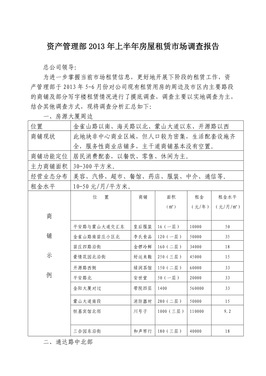 商铺租金调查报告_第1页