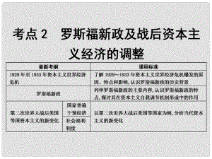 高考?xì)v史一輪復(fù)習(xí)（知識(shí)整合+史料探究+高考題透析）第9單元 考點(diǎn)2 羅斯福新政及戰(zhàn)后資本主義經(jīng)濟(jì)的調(diào)整課件 岳麓版