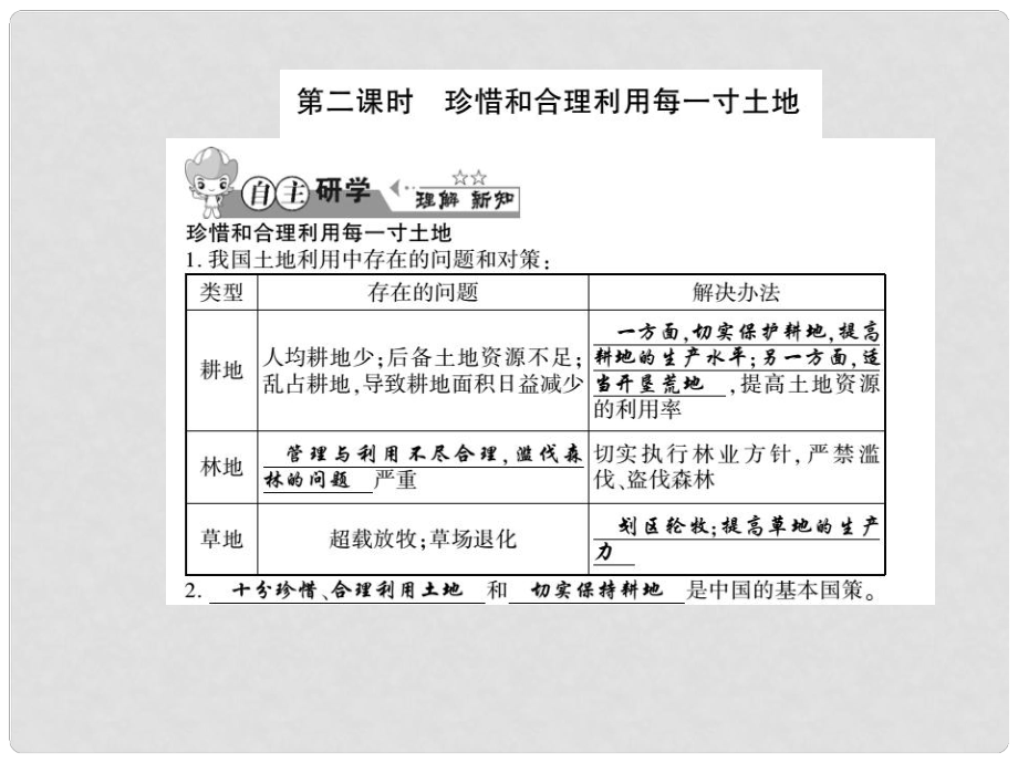 八年级地理上册 第三章 第二节 中国的土地资源（第2课时）习题课件 （新版）湘教版_第1页