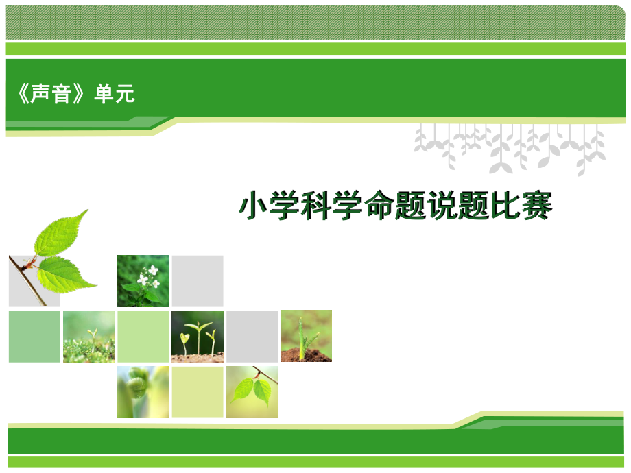 小学科学命题说题比赛《声音》单元_第1页