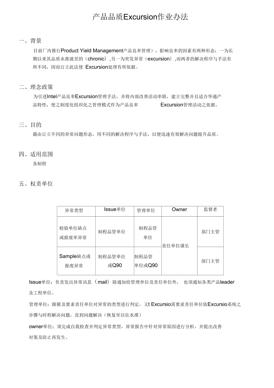 产品品质Excursion作业制度(15页)_第1页