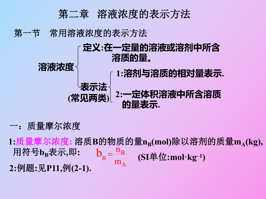 溶液的浓度第三章非电解质稀溶液的依数性_第1页