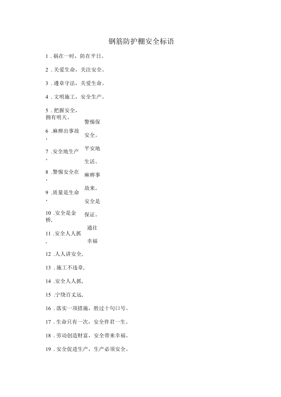 钢筋防护棚安全标语_第1页