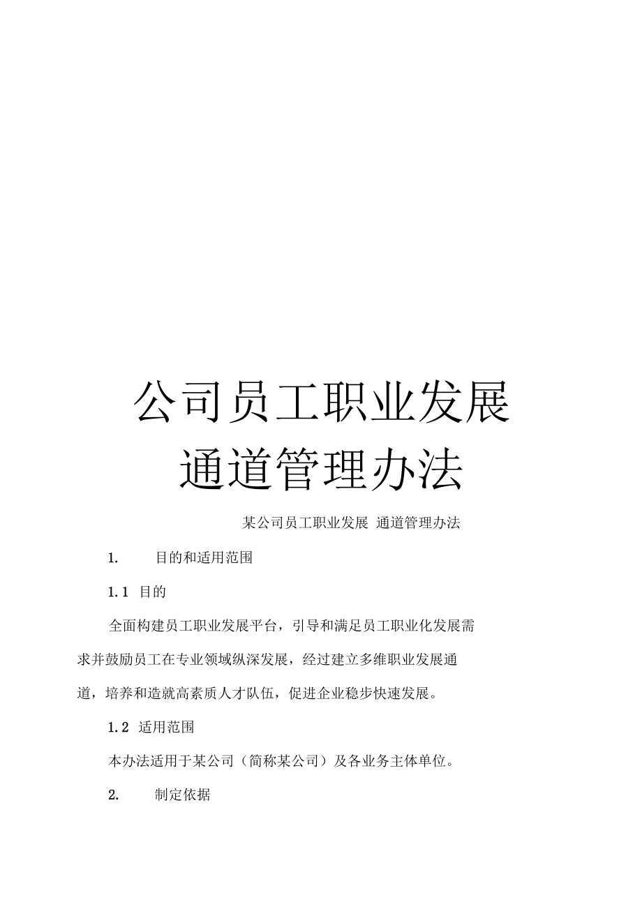 公司员工职业发展通道管理办法_第1页