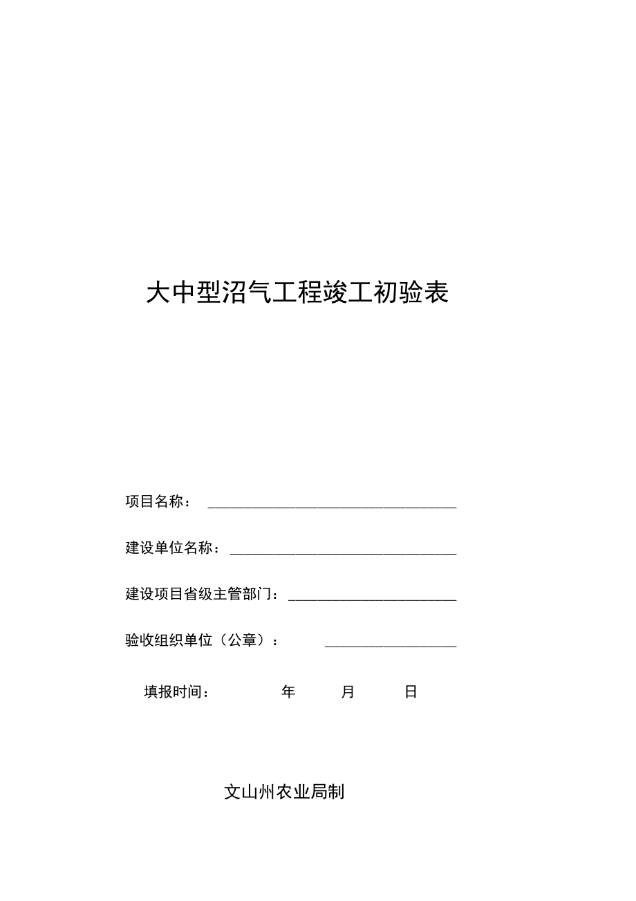 大中型沼气工程竣工验收表_第1页