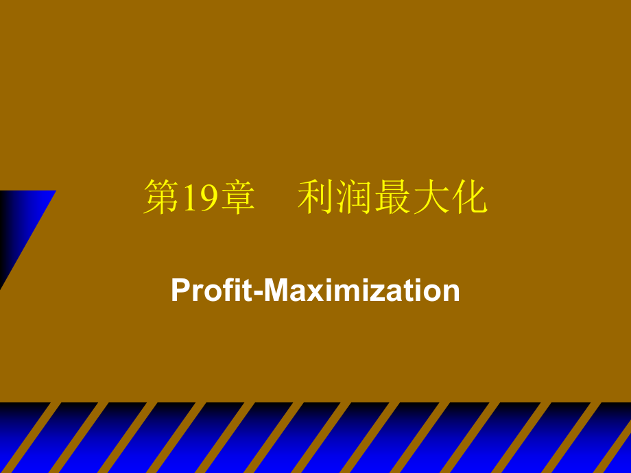 ch19利润最大化_第1页