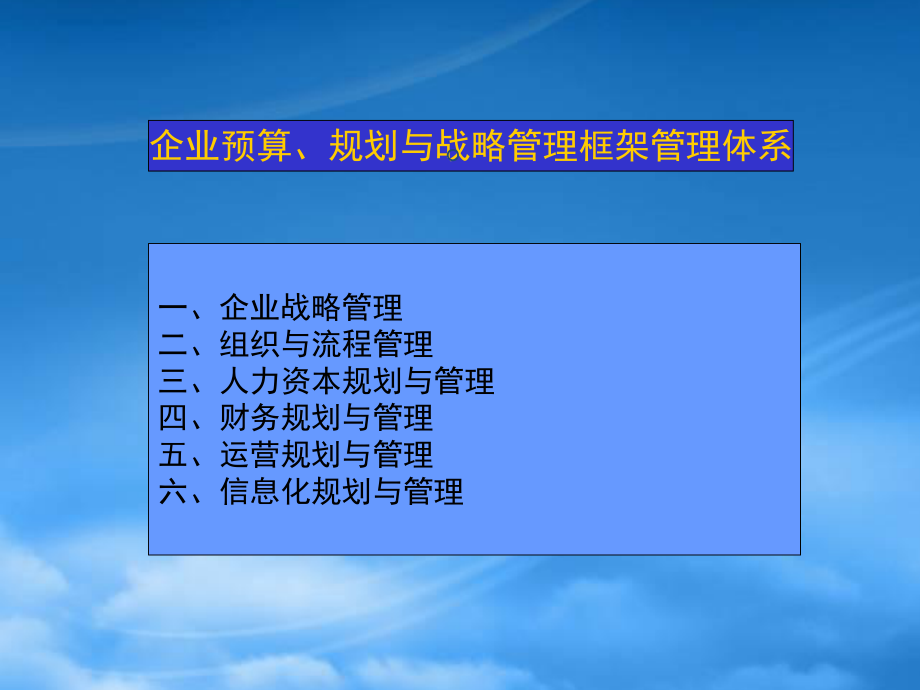 企业预算规划与战略管理框架_第1页