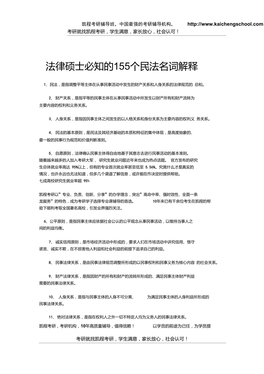 法律硕士必知的155个民法名词解释_第1页