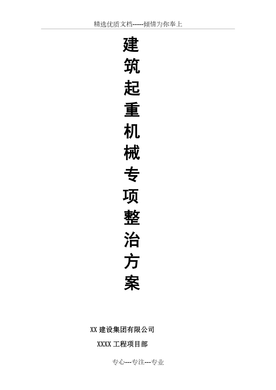 建筑起重机械专项整治方案_第1页