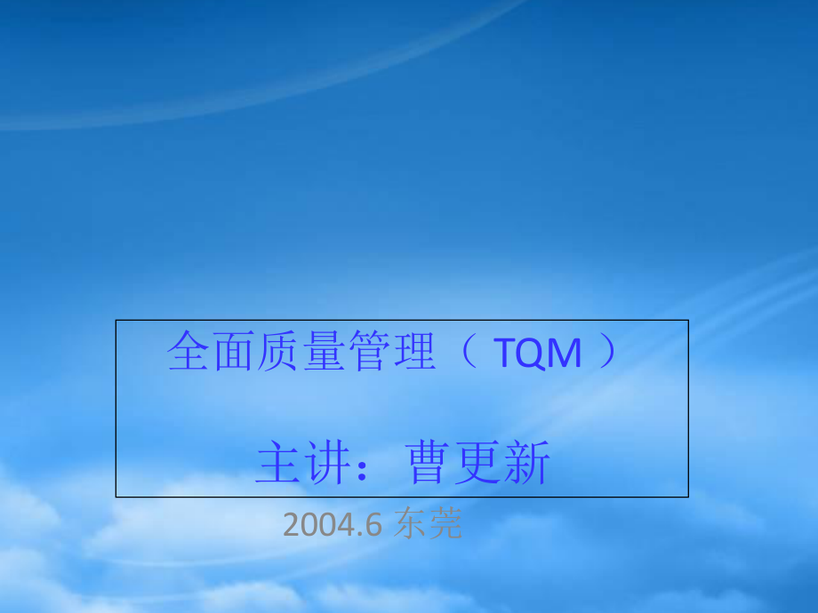 某电线电缆公司全面质量管理TQM_第1页