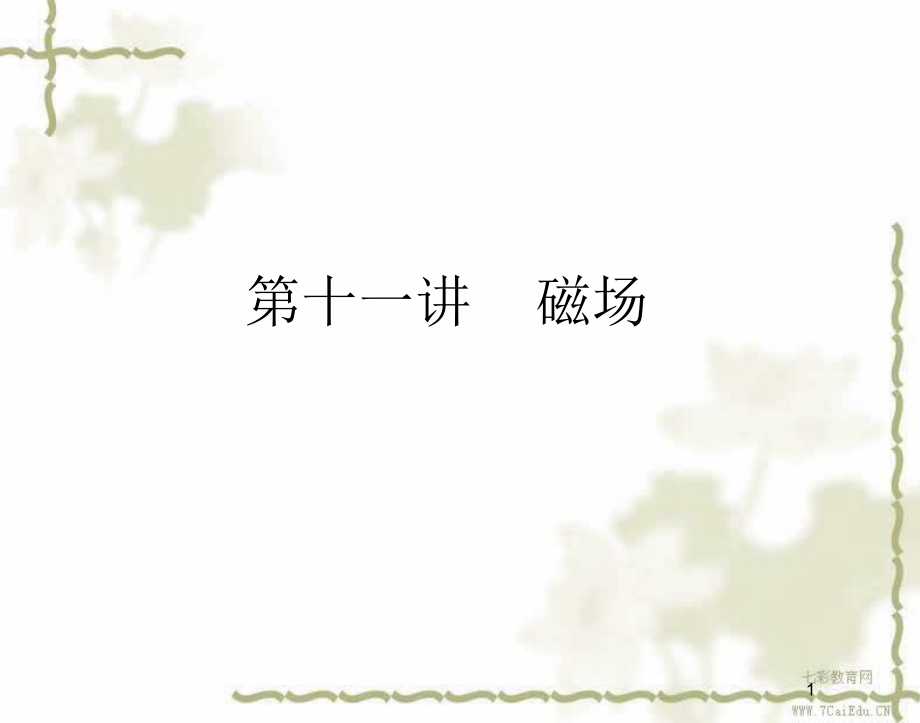 高考物理专题辅导第十一讲磁场_第1页