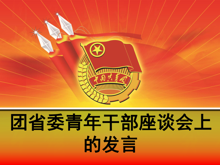 团省委青年干部座谈会上的发言_第1页