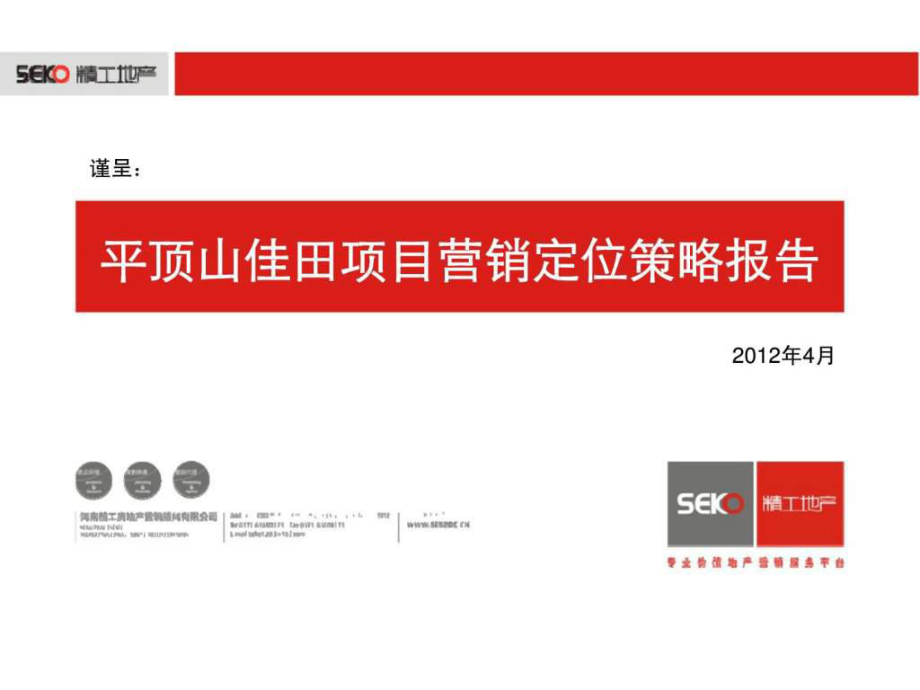 精工地产4月平顶山佳田项目营销定位策略报告_第1页